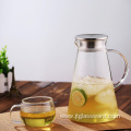 2LGlass Pitcher Spout Water Carafe Homemade Juice Iced Tea